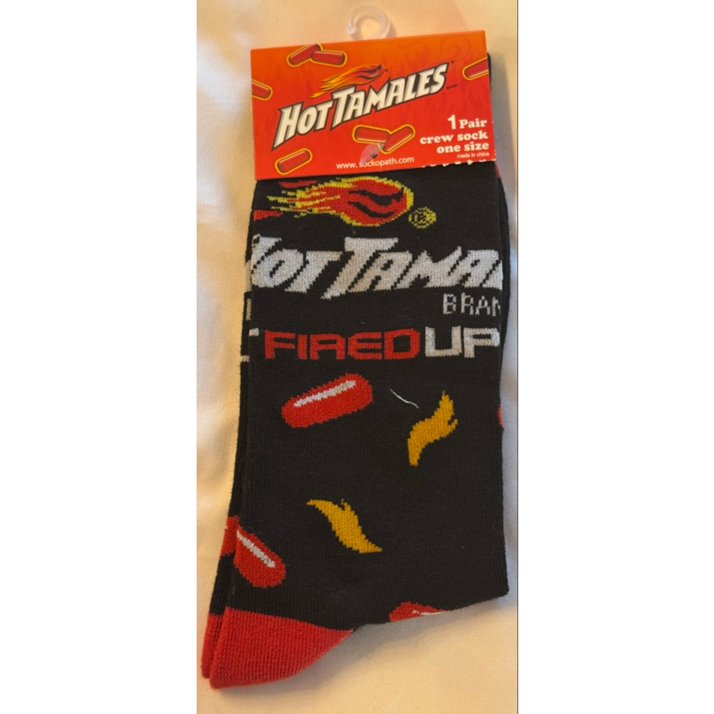 Men's Hot Tamales Casual Socks One Size Black Red